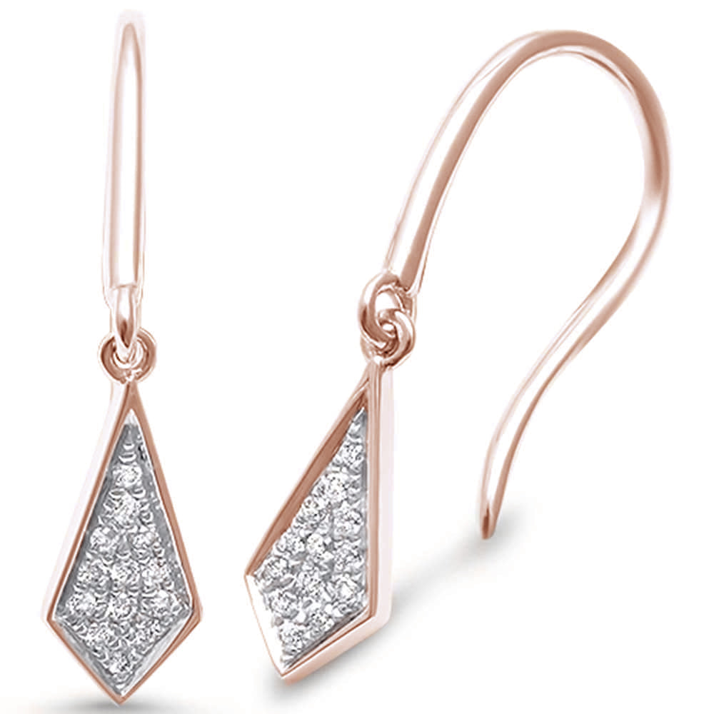 .09ct G SI 14K Rose Gold Diamond Drop Dangle Earrings