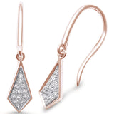 <span>DIAMOND CLOSEOUT! </span>.09ct G SI 14K Rose Gold Diamond Drop Dangle Earrings