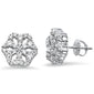 <span style="color:purple">SPECIAL!</span> .98ct G SI 14K White Gold Diamond Snowflake Cluster Stud Earrings