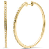 <span>DIAMOND CLOSEOUT! </span>  .18ct G SI 14K Yellow Gold Diamond Hoop Earrings