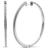 <span>DIAMOND CLOSEOUT! </span>  .18ct G SI 14K White Gold Diamond Hoop Earrings