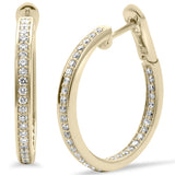 .50ct G SI 14K Yellow Gold Diamond Hoop Earrings