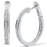  .50ct G SI 14K White Gold Diamond Hoop Earrings