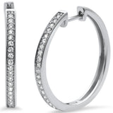 .26ct G SI 14K White Gold Diamond Hoop Earrings