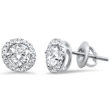 <span>DIAMOND CLOSEOUT! </span>1.17ct 2 Round 1.01ct 14K White Gold Diamond Halo Stud Earrings