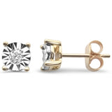 <span>DIAMOND CLOSEOUT! </span>.26ct G SI 14K Yellow Gold Round Diamond Miracle Illusion Stud Earrings