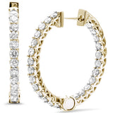 1.97ct G SI 14K Yellow Gold Diamond Hoop Earrings