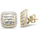 <span>¡CIERRE DE DIAMANTES! </span>Pendientes de oro amarillo de 10K con diamantes baguette de 1,33 ct G SI, estilo hiphop