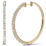 <span>DIAMOND CLOSEOUT! </span>1.51ct G SI 14KT Yellow Gold Diamond Hoop Earrings
