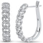 <span style="color:purple">SPECIAL!</span> .49ct G SI 14KT White Gold  Diamond J Hoop Cuban Link Earrings