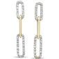 .29ct G SI 14K Yellow Gold Diamond Paper Clip Style Dangling Earrings