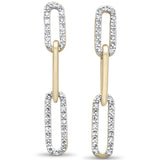 <span>DIAMOND CLOSEOUT! </span>.29ct G SI 14K Yellow Gold Diamond Paper Clip Style Dangling Earrings