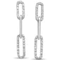 <span style="color:purple">SPECIAL!</span> .28ct G SI 14KT White Gold Diamond Paper Clip Style Dangling Earrings