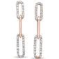 <span style="color:purple">SPECIAL!</span> .29ct G SI 14K Rose Gold Diamond Paper Clip Style Dangling Earrings