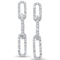 <span style="color:purple">SPECIAL!</span> .51ct G SI 14KT White Gold  Diamond Paper Clip Style Dangling Earrings