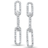 .51ct G SI 14KT White Gold Diamond Paper Clip Style Dangling Earrings