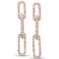 <span style="color:purple">SPECIAL!</span> .51ct G SI 14K Rose Gold  Diamond Paper Clip Style Dangling Earrings