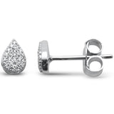 <span>DIAMOND CLOSEOUT! </span>.08ct G SI 14K White Gold Diamond Pear Shaped Trendy Stud Earrings