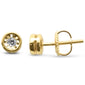 .10ct G SI 10K Yellow Gold Diamond Miracle Illusion Bezel Set Stud Earrings