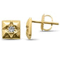 .10ct G SI 10K Yellow Gold Square Diamond Stud Earrings