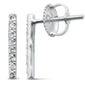 .12ct G SI 10K White Gold Diamond Fashion Trendy Line Earrings