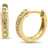 <span>DIAMOND CLOSEOUT! </span>.11ct G SI 10K Yellow Gold Diamond Diamond Hoop Earrings