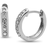 <span>DIAMOND CLOSEOUT! </span>.10ct G SI 10K White Gold Diamond Diamond Hoop Earrings
