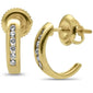 .12ct G SI 10K Yellow Gold Diamond Half Hoop Earrings