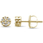 .15ct G SI 10K Yellow Gold Diamond Cluster Stud Earrings