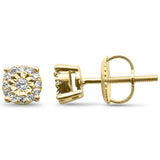 .13ct G SI 10K Yellow Gold Diamond Fashion Earrings