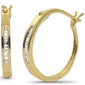 .09ct G SI 10K Yellow Gold Diamond Hoop Earrings