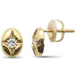 .11ct G SI 10K Yellow Gold Diamond Oval shaped Stud Earrings