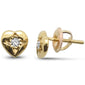 .10ct G SI 10K Yellow Gold Diamond Heart Shaped Earrings