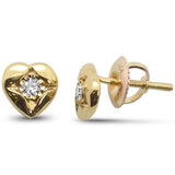 <span>DIAMOND CLOSEOUT! </span>.10ct G SI 10K Yellow Gold Diamond Heart Shaped Earrings