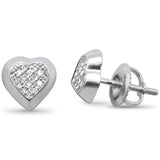 <span>DIAMOND CLOSEOUT! </span>.08ct G SI 10K White Gold Diamond Heart Shaped Fashion Earrings