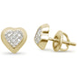.09ct G SI 10K Yellow Gold Diamond Heart Shaped Fashion Earrings