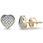.10ct G SI 10K Yellow Gold Diamond Heart Shaped Fashion Earrings