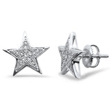 <span>DIAMOND CLOSEOUT! </span>.12ct G SI 10K White Gold Diamond Star Shaped Fashion Earrings