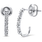 .12ct G SI 10K White Gold Diamond J Hoop Earrings