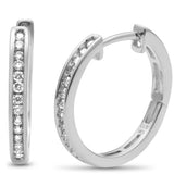 <span>DIAMOND CLOSEOUT! </span>.23ct G SI 10K White Gold Diamond Hoop Earrings