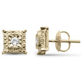 .10ct G SI 10K Yellow Gold Diamond Square Shaped Earrings