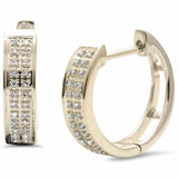 .11ct G SI 10K Yellow Gold Diamond Hoop Earrings