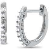 .15ct G SI 10K White Gold Diamond Hoop Earrings