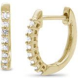 .15ct G SI 10KT Yellow Gold Diamond Round Hoop Earrings