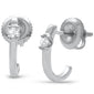 .10ct G SI 10K White Gold Diamond J-Hoop Earrings