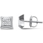 <span>DIAMOND CLOSEOUT! </span>.10ct G SI 10K White Gold Diamond Square Shaped Earrings