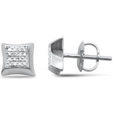 .10ct G SI 10K White Gold Diamond Square Shaped Earrings