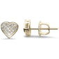.11ct G SI 10K Yellow Gold Diamond Heart Shaped Earrings