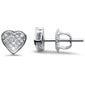 .11ct G SI 10K White Gold Diamond Heart Shaped Earrings