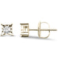 .13ct G SI 10K Yellow Gold Diamond Square Shaped Earrings